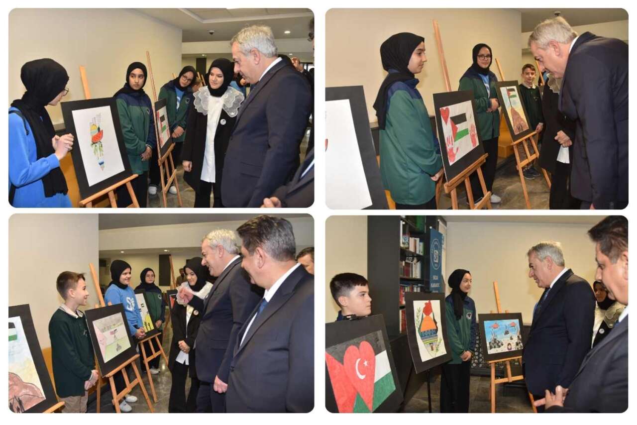 Konya’daki genç yetenekler tuvallerini Filistin için renklendirdi 7